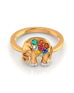 Playful Elephant Rose Ring