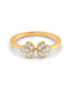 Floral Diamond Petal Ring