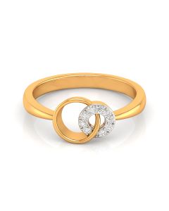 Intertwined Diamond Circle Ring