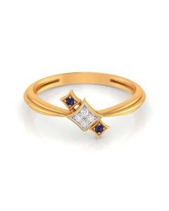 Square Sapphire and Diamond Ring