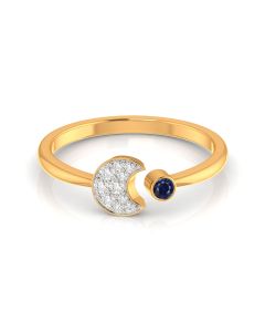 Crescent Moon Diamond Ring