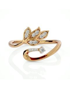 Leaf Motif Diamond Ring