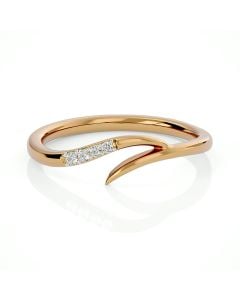 Sleek Gold Diamond Curve Ring