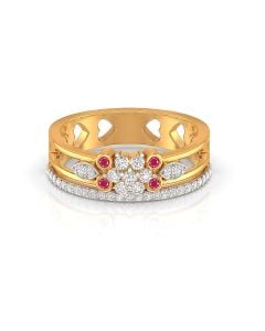 Ruby Flower Diamond Ring