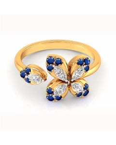 Floral Sapphire Diamond Ring