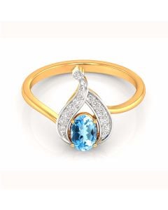 Teardrop Sapphire Diamond Ring