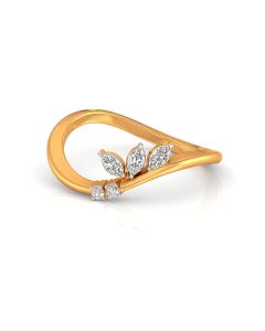 Marquise Diamond Leaf Ring