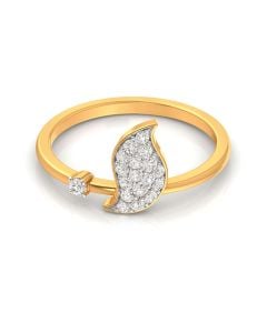 Leaf Design Diamond Accent Ring