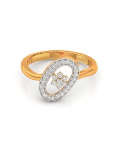 Oval Diamond Loop Ring