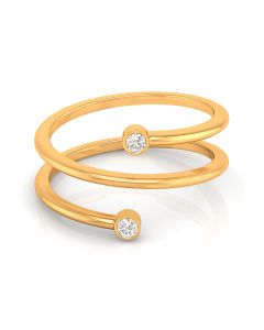 Double-Band Diamond Ring with Minimalist Gold Design