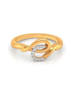 Infinity Knot Diamond Ring with Delicate Gold Setting