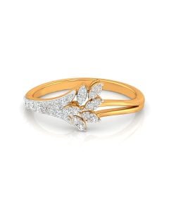 Twisted Band Diamond Ring with Modern Artistic Design