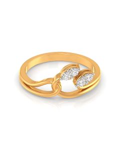 Open Band Ring with Pear-Shaped Gemstone Detailing