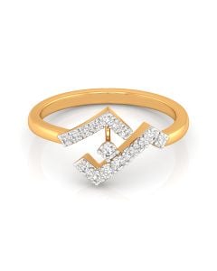 Geometric Diamond Ring with Distinctive Modern Design