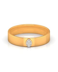 Classic Band Ring with Center Diamond Accent