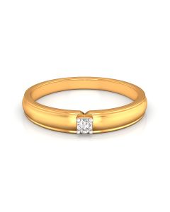 Two-Tone Gold Band with Central Diamond Highlights