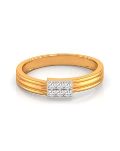 Cluster Diamond Band with a Sleek Gold Frame