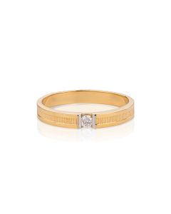 Men's Solitaire Diamond Band with Clean Gold Finish