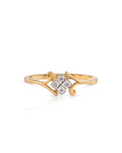 Sketch-Inspired Diamond Ring with Asymmetric Twist