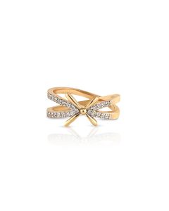 Cross-Band Diamond Ring with Bold Wrap