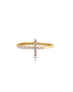 Sleek Vertical Bar Diamond Accent Ring