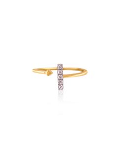 Triangle Bar Diamond Ring with Modern Angles