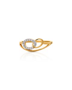 Contemporary Oval Diamond Ring with Interlocking Loop