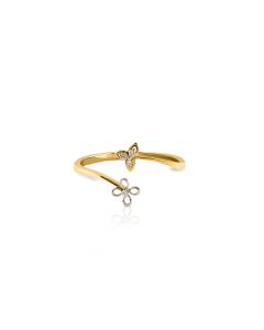 Floral Drop Diamond Ring with Delicate Twist