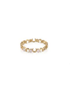 Diamond Bead Band Ring for Everyday Stacking