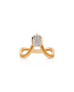 Diamond ring with balanced tri-form design for Navratri