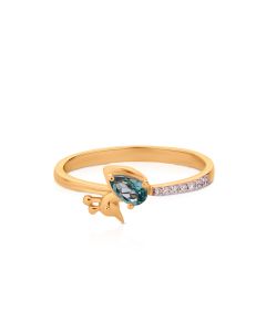 Green tourmaline diamond ring celebrating Navratri nurturing essence
