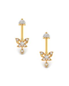Glistening Butterfly Diamond Stud Earrings