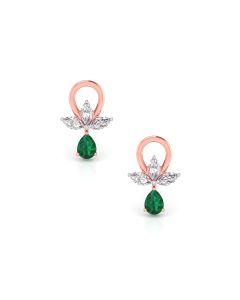 Charming Beauty Emerald Drop Diamond Earrings