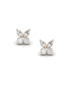 Floral Charm Dazzling Diamond Stud Earrings