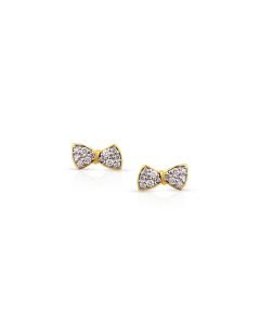 Bow Tie Diamond Studs for Dapper Little Dressers