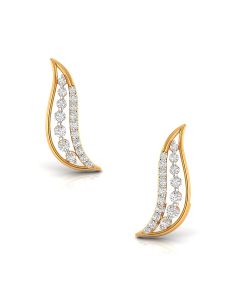 Sparkling Waves Gold & Diamond Earrings