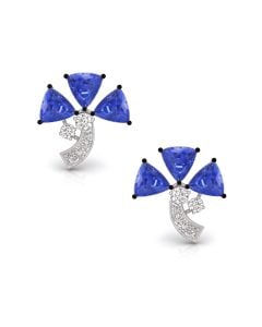 Sapphire Charm Diamond Stud Earrings