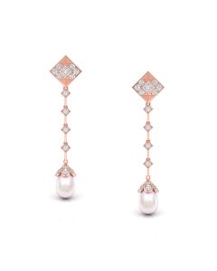 Charming Pearl Drop Diamond Earrings