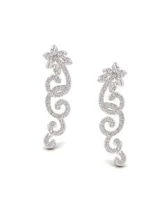 Baroque Motif Diamond Earrings