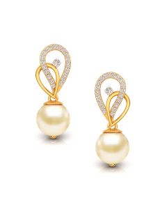 diamond and pearl drop earring