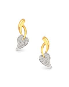 Sparkling Heart Drop Diamond Earrings