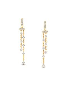 Dual Chain Drop Diamond Earrings