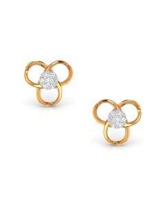 Alluring Overlapping Gold Diamond Studs