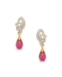 Pink Droplet Diamond Earrings