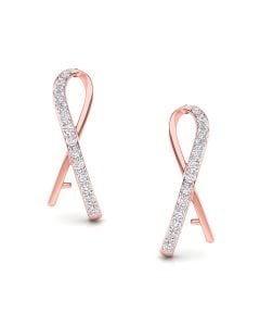 Sparkling Loop Diamond Stud Earrings