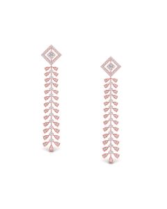 Long Diamond Drop Earrings