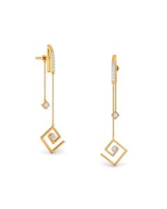 Unique Square Sui Dhaga Diamond Earrings