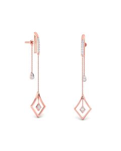 Shining Kite Rose Gold Diamond Earrings