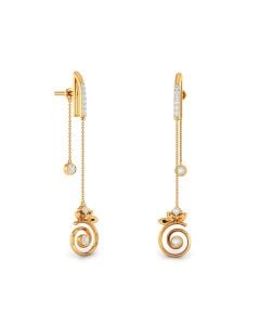 Alluring Spiral Sui Dhaga Diamond Danglers