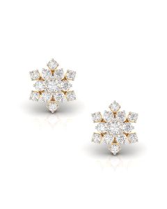 Graceful Cluster Gold Diamond Studs